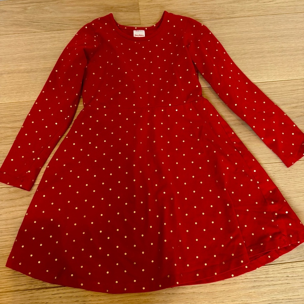 Hanna Andersson Red Dress with Gold Dots